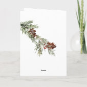Cartes Pour Fêtes Annuelles Baies de Pins de Chickadee d'hiver Joyeux Noël (Dos)