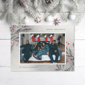 Cartes Pour Fêtes Annuelles Baies d'hiver Photo enneigée