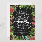 Cartes Pour Fêtes Annuelles Baies et pins | Joyeux Noël Nouvel An (Devant)