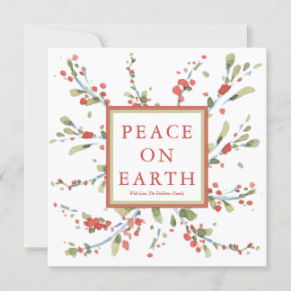 Cartes Pour Fêtes Annuelles Baies Rouges Aquarelle Festive Feuillage d'Hiver