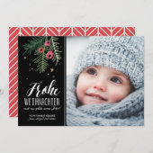 Cartes Pour Fêtes Annuelles Baies rouges | Joyeux Noël (Devant / Derrière)