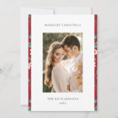 Cartes Pour Fêtes Annuelles Baies rouges Joyeux Noël Motif floral Photo (Devant)