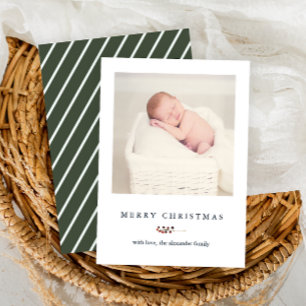 Cartes Pour Fêtes Annuelles Baies rustiques vertes Baies Joyeux Noël Photo