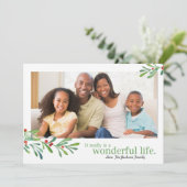 Cartes Pour Fêtes Annuelles Baies simples Merveilleuse Vie 1 Photo | (Debout devant)