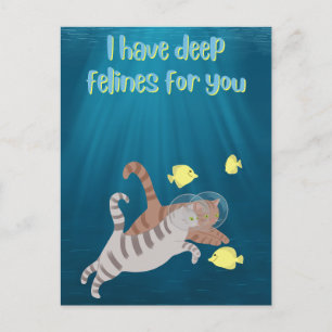 Cartes Pour Fêtes Annuelles Baignade amusante Chats Ocean Valentines Jour