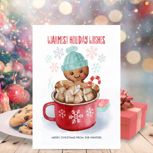 Cartes Pour Fêtes Annuelles Bain de cacao au biscuit de Noël en pain d'épices