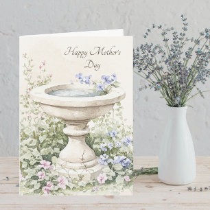 Cartes Pour Fêtes Annuelles Bain d'oiseaux floral élégant pour la fête des mèr