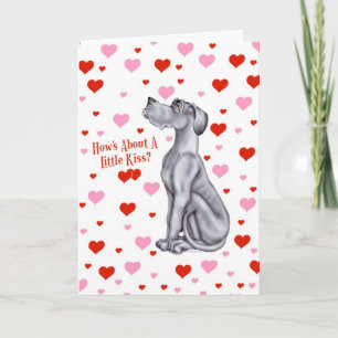 Cartes Pour Fêtes Annuelles Baiser bleu de Saint-Valentin de great dane UC