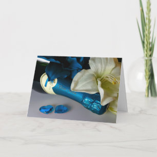Cartes Pour Fêtes Annuelles Baiser de champagne bleu