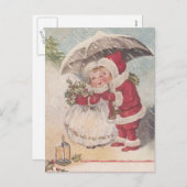 Cartes Pour Fêtes Annuelles Baiser de Noël Vintage (Devant / Derrière)