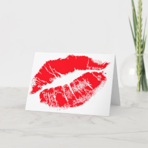 Cartes Pour Fêtes Annuelles Baiser Flirt Lipstick