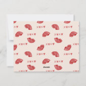 Cartes Pour Fêtes Annuelles Baisers aux lèvres rouges sur fond beige clair gra (Dos)