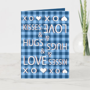 Cartes Pour Fêtes Annuelles Baisers & câlins & En vichy d'amour À damiers