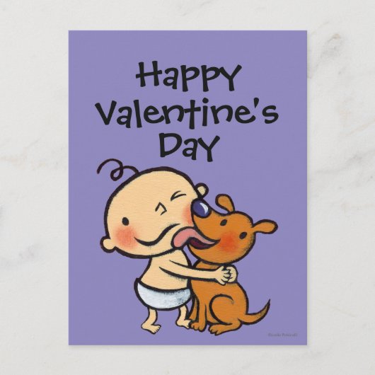 Cartes Pour Fêtes Annuelles Baisers de chiot pour le bébé (Devant)