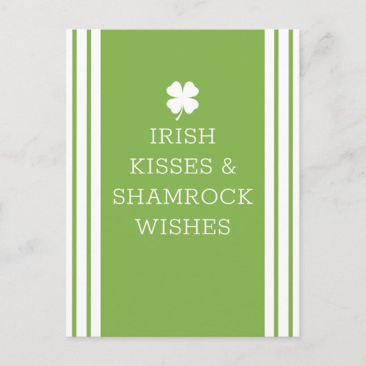 Cartes Pour Fêtes Annuelles Baisers irlandais et souhaits Shamrocks (Devant)