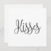 Cartes Pour Fêtes Annuelles Baisers. Saint Valentin. Script noir et blanc (Devant / Derrière)