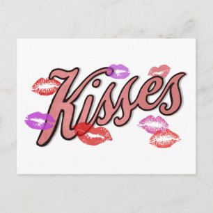 CARTES POUR FÊTES ANNUELLES BAISERS SUR LES LÈVRES