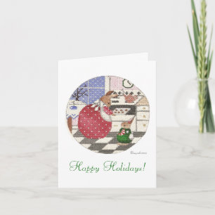 Cartes Pour Fêtes Annuelles Baking Cookies Bunny Holiday Card