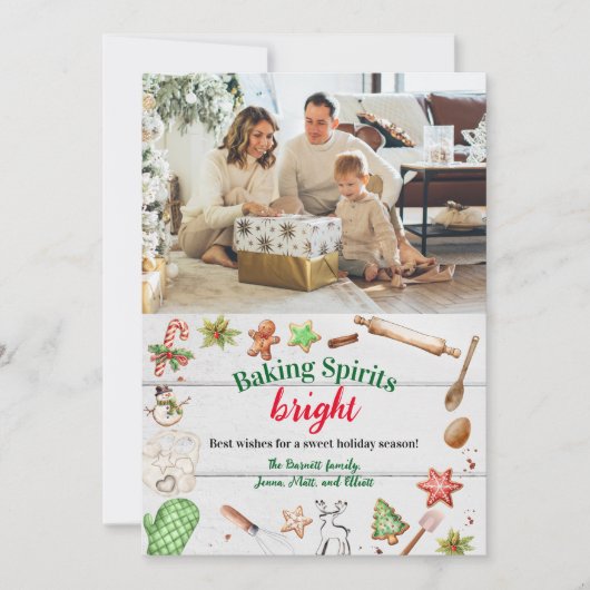 Cartes Pour Fêtes Annuelles Baking Spirits Bright Christmas Photo (Devant)