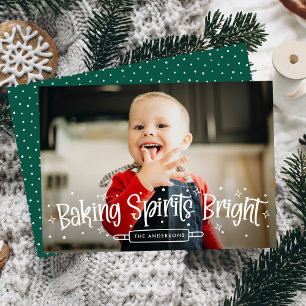 Cartes Pour Fêtes Annuelles Baking Spirits Bright Green Photo