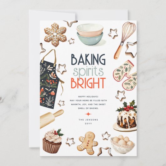 Cartes Pour Fêtes Annuelles Baking Spirits Bright Non-Photo Christmas (Devant)