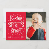 Cartes Pour Fêtes Annuelles Baking Spirits Bright Recette Card Photo de vacanc (Devant)