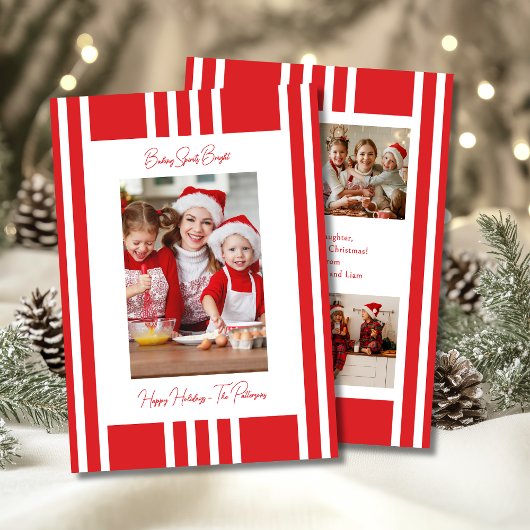 Cartes Pour Fêtes Annuelles Baking Spiritueux Bright Christmas Family Photo