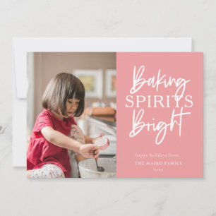Cartes Pour Fêtes Annuelles Baking Spiritueux Bright Pink Photo de Noël