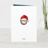 Cartes Pour Fêtes Annuelles Bal de baseball Rouge Père Noël (Dos)