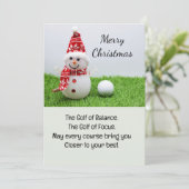 Cartes Pour Fêtes Annuelles Bal de golf avec Snowman golfeurs Noël (Debout devant)