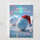 Cartes Pour Fêtes Annuelles Bal de golf de Noël avec Santa Hat (Devant)