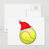 Cartes Pour Fêtes Annuelles Bal de tennis (Santa Hat) (Devant / Derrière)