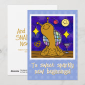 Cartes Pour Fêtes Annuelles Bal Disco Snail Cute Bonne Année (Devant / Derrière)