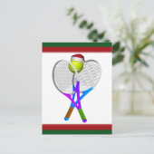 Cartes Pour Fêtes Annuelles Bal et raquettes de tennis de Noël (Debout devant)