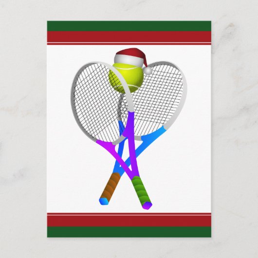 Cartes Pour Fêtes Annuelles Bal et raquettes de tennis de Noël (Devant)