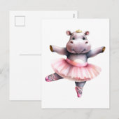 Cartes Pour Fêtes Annuelles Bal hippo de danse (Devant / Derrière)