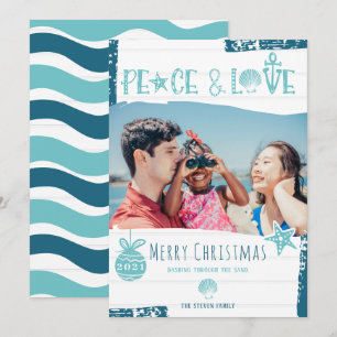 Cartes Pour Fêtes Annuelles Balade de Noël bleu moderne 