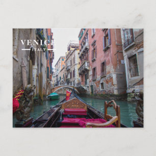 Cartes Pour Fêtes Annuelles Balade en gondole traditionnelle Venise Canal étro