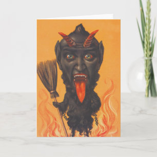 Cartes Pour Fêtes Annuelles Balai des Enfers de Krampus Chaînes