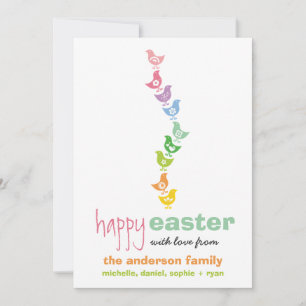 Cartes Pour Fêtes Annuelles Balancing Pastels Rainbow Chicks Whimsical Pâques