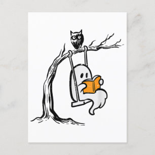 Cartes Pour Fêtes Annuelles Balançoire fantôme Halloween Reading