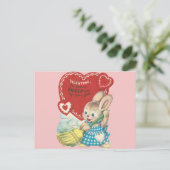 Cartes Pour Fêtes Annuelles Balayage vintage Bunny Valentine (Debout devant)