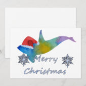 Cartes Pour Fêtes Annuelles Baleine de Noël (Devant / Derrière)