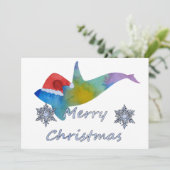 Cartes Pour Fêtes Annuelles Baleine de Noël (Debout devant)
