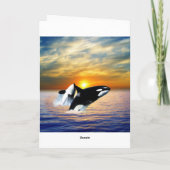 Cartes Pour Fêtes Annuelles Baleines au coucher du soleil (Dos)
