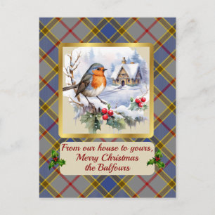 Cartes Pour Fêtes Annuelles Balfour Crest & Tartan avec Robin Personnalisé