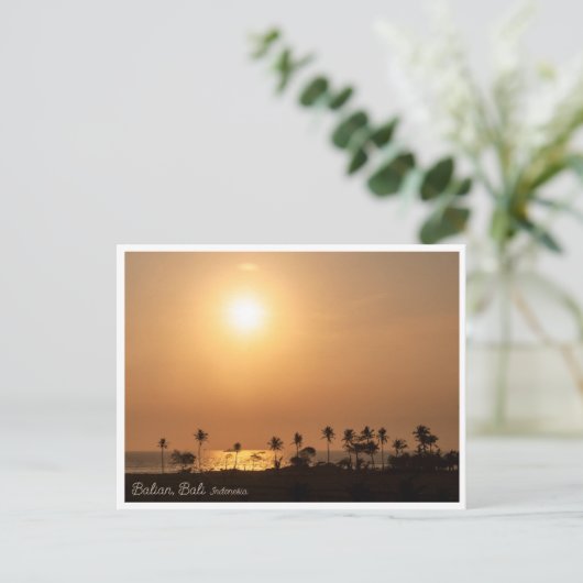 Cartes Pour Fêtes Annuelles Balian Palm Beach Sunset Postcard (Debout devant)