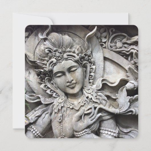 Cartes Pour Fêtes Annuelles Balinese Goddess Stone Carving Card (Devant)