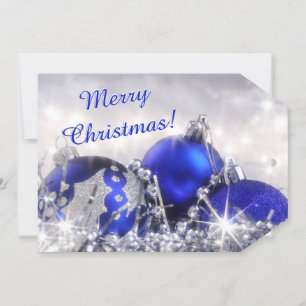 Cartes Pour Fêtes Annuelles Balise cadeau de Noël Argent et Bleu