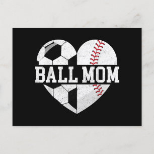 Cartes Pour Fêtes Annuelles Ball Maman Chemise Coeur Funny Baseball Soccer Mam
